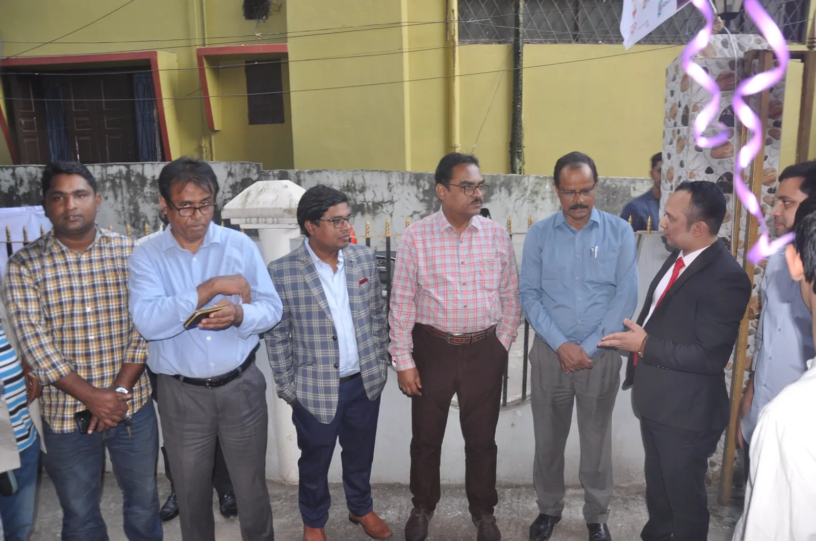 Guests gathered outside the building on the centre's opening day