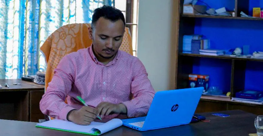A FILP organiser at work in the centre office