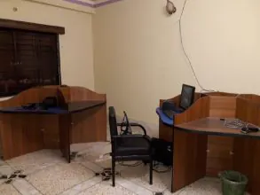 A desk and chair in one of the centre's rooms